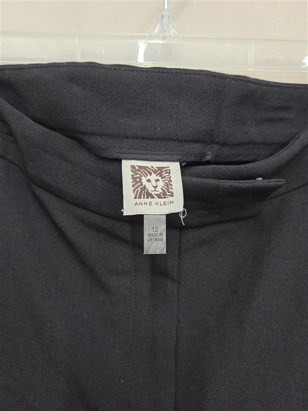 NWT Anne Klein 12 Black Straight Dress Pants Stretch 130675