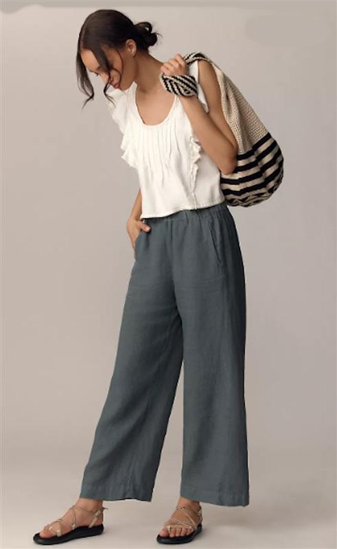 NWT Anthropologie Velvet by Graham & Spencer XL Gray Satin Pull On Pants 130677