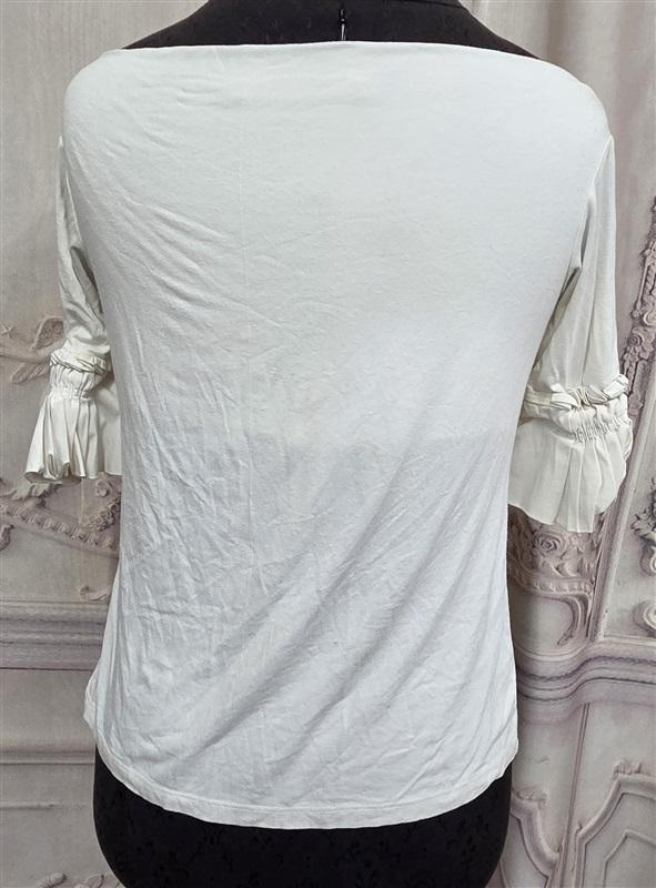 NWOTD Anthropologie Gender Bias S Boat Neck Ruffle Sleeve Top 130678