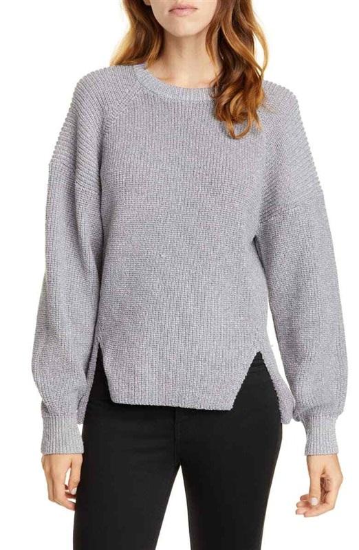 NWTD Joie M Cicilia Ribbed Sweater Silver Sparkle Gray 130680