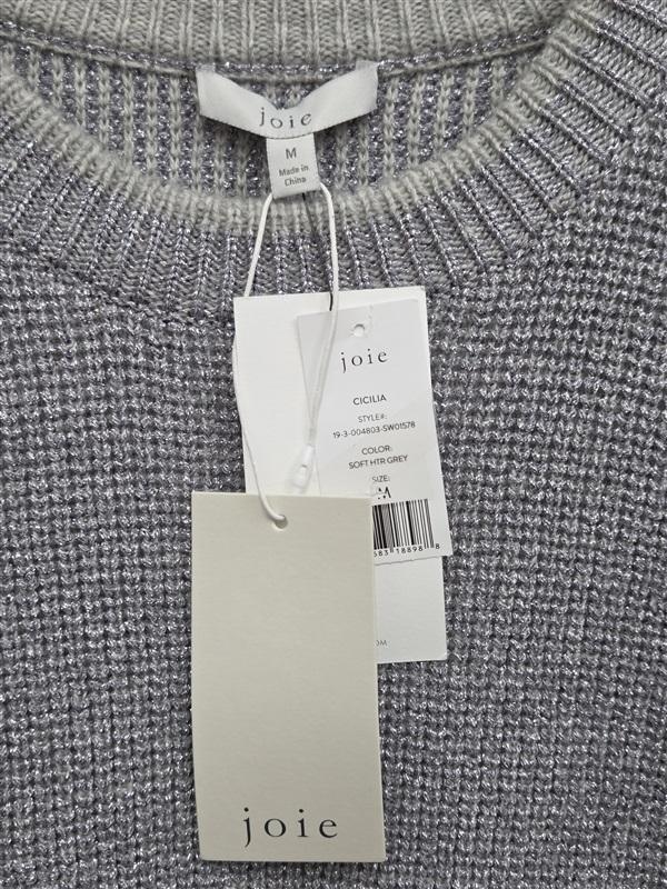 NWTD Joie M Cicilia Ribbed Sweater Silver Sparkle Gray 130680