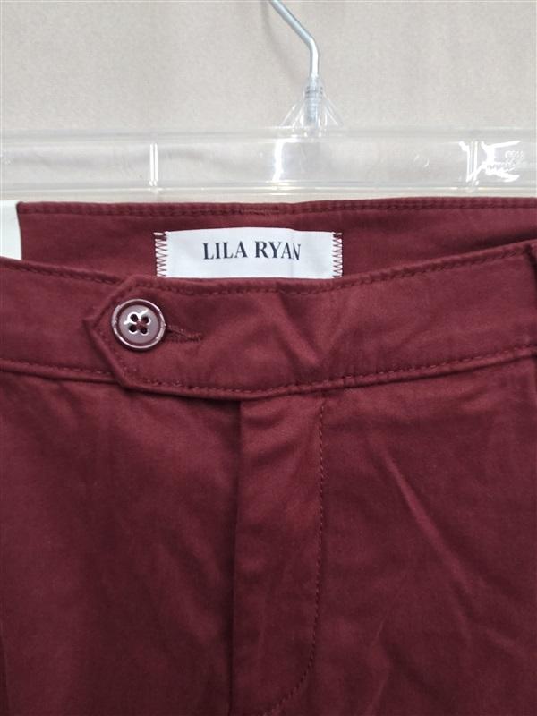 NWT Lila Ryan 12P The Pert Tapered Trouser Tab Closure Wine 130684