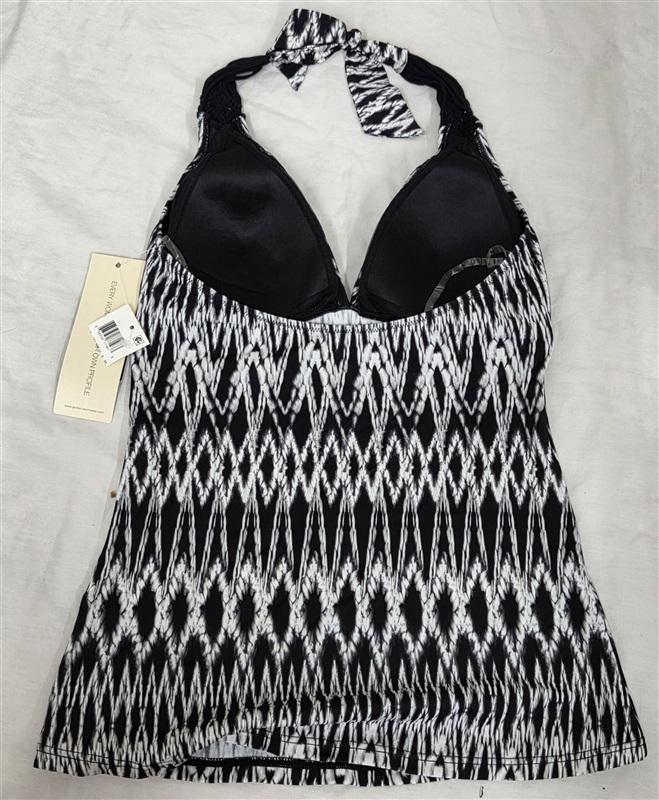 NWT Profile Gottex 12 Shibori Macrame Halter Tankini Swimsuit Top 130690