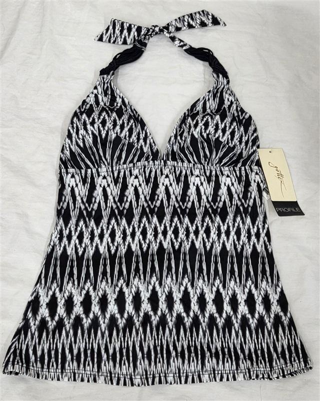 NWT Profile Gottex 12 Shibori Macrame Halter Tankini Swimsuit Top 130690