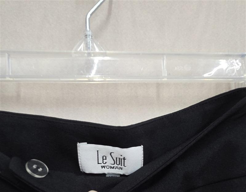 NWOT Le Suit Pants Sz 10 Black Solid Dress Trousers 130693