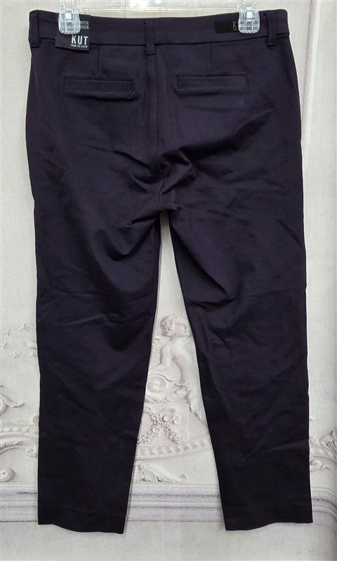 NWT KUT 6 Ankle Cigarette Trouser Stretch Pants Aubergine Purple 130694