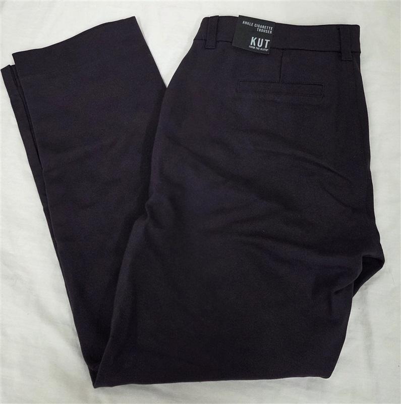 NWT KUT 6 Ankle Cigarette Trouser Stretch Pants Aubergine Purple 130694