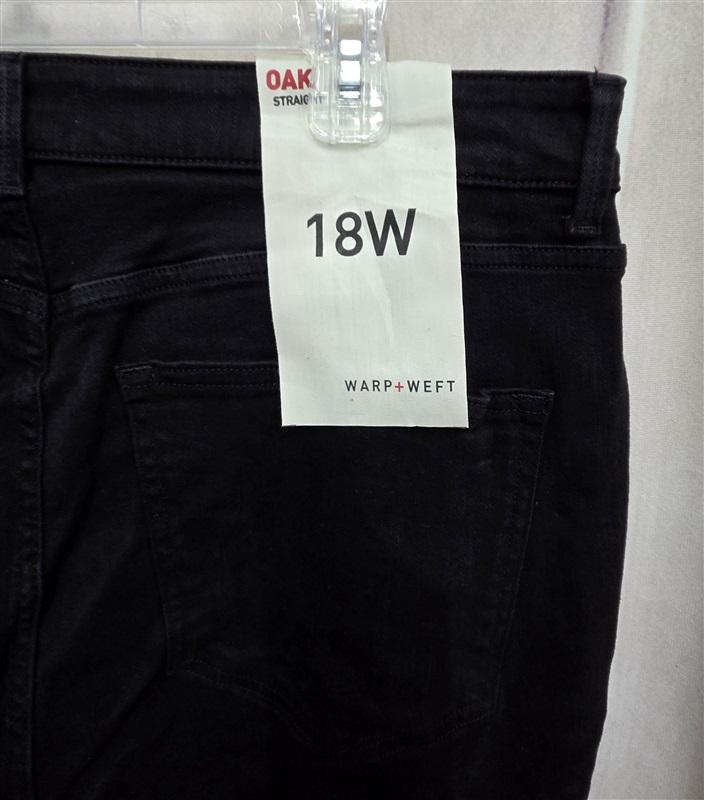 NWT Warp Weft 18W Oak Straight Jackson Black Jeans 130696