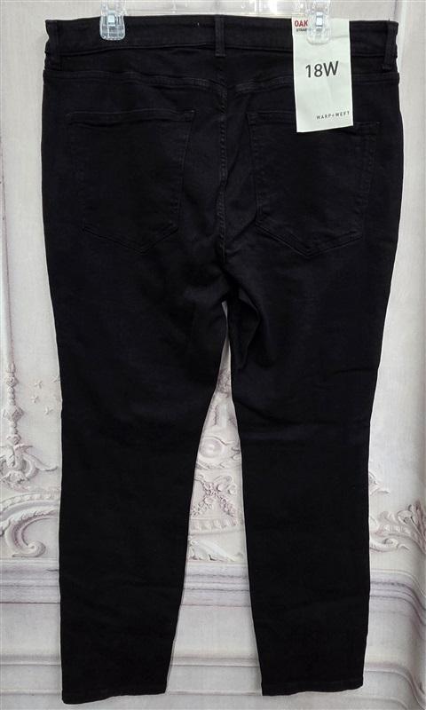 NWT Warp Weft 18W Oak Straight Jackson Black Jeans 130696