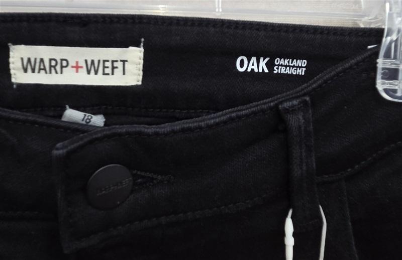 NWT Warp Weft 18W Oak Straight Jackson Black Jeans 130696