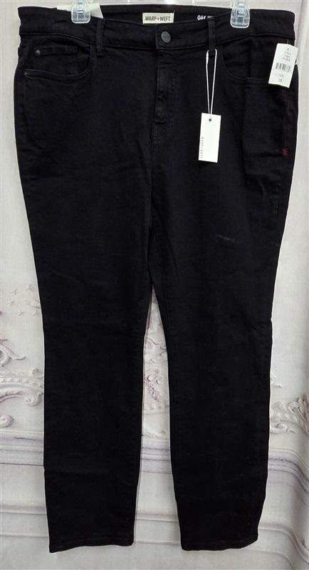 NWT Warp Weft 18W Oak Straight Jackson Black Jeans 130696