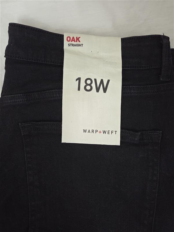 NWT Warp Weft 18W Oak Straight Jackson Black Jeans 130696