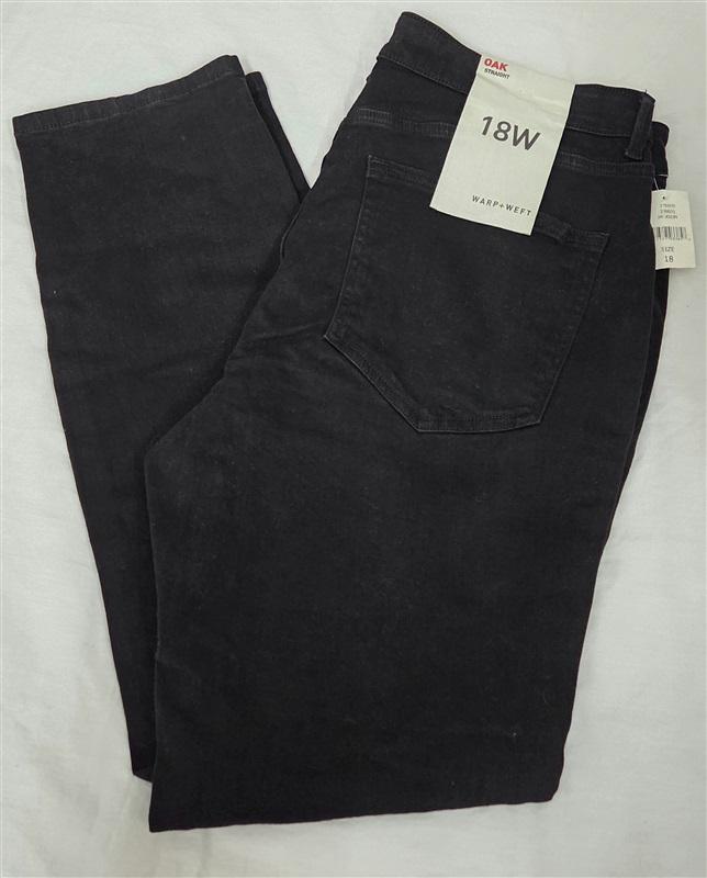 NWT Warp Weft 18W Oak Straight Jackson Black Jeans 130696