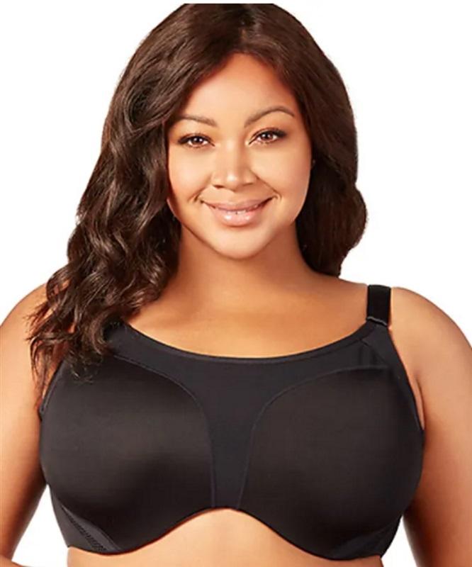 NWOT Elila 40E ZAYLEE HIGH IMPACT UNDERWIRE SPORTS BRA 2511 Black 130701
