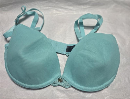 PO Natori 32C Sheer Lace Plunge Bra 731088 Aqua Green 130702