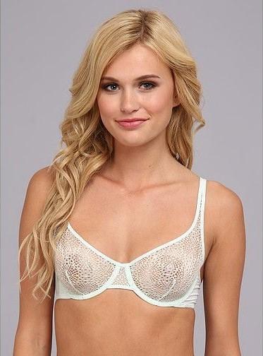 NWTD Calvin Klein 32D CROCHET LACE DEMI BRA F3812 Green 130704