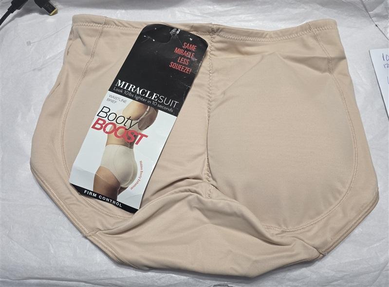 NWT Miraclesuit M Booty Boost Control Briefs 2834 Beige 130715