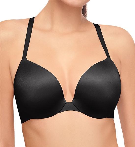 NWT Wacoal 32C Subtle Sensuality Plunge Contour Push Up Bra 853272 Black 130717
