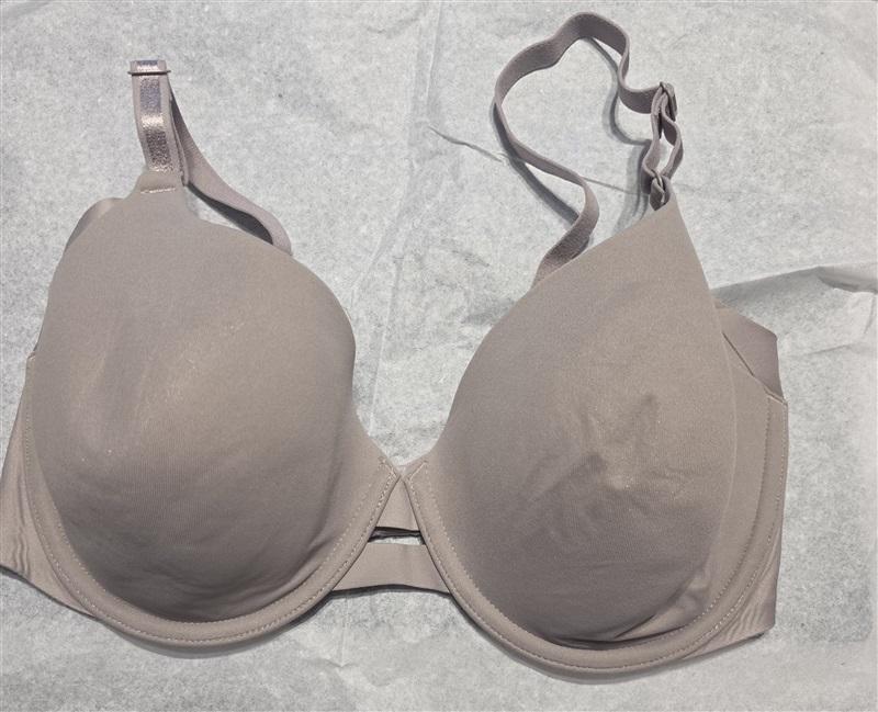 NWOT Warners 34D No Side Effects Underarm-Smoothing Bra 1356 Taupe 130719