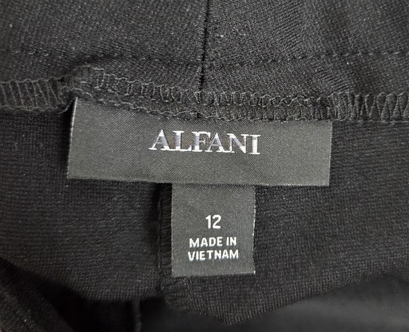 NWT Alfani 12 Trouser Leg Ponte Stretch Tummy Control Dress Pant Black 130726
