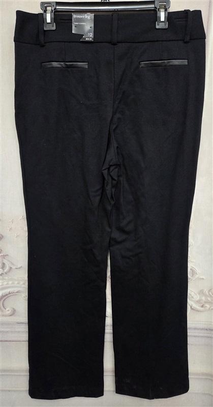 NWT Alfani 12 Trouser Leg Ponte Stretch Tummy Control Dress Pant Black 130726