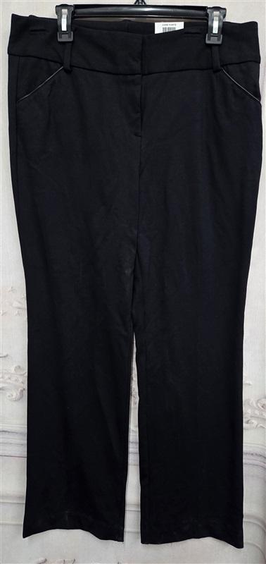 NWT Alfani 12 Trouser Leg Ponte Stretch Tummy Control Dress Pant Black 130726