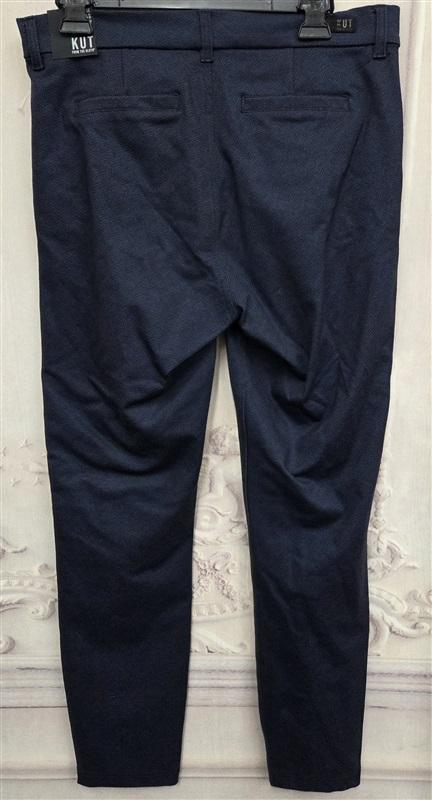 NWT KUT From Kloth 10S High Rise Fab Ab Trouser Skinny Blue Houndstooth 130728