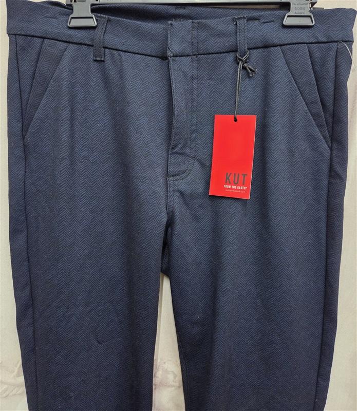NWT KUT From Kloth 10S High Rise Fab Ab Trouser Skinny Blue Houndstooth 130728