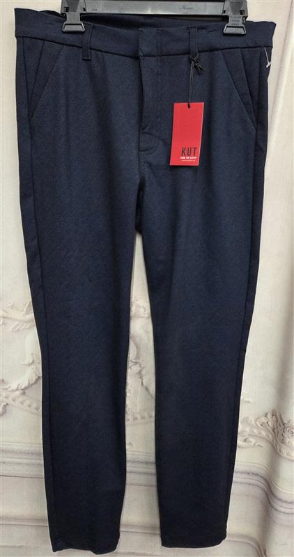 NWT KUT From Kloth 10S High Rise Fab Ab Trouser Skinny Blue Houndstooth 130728
