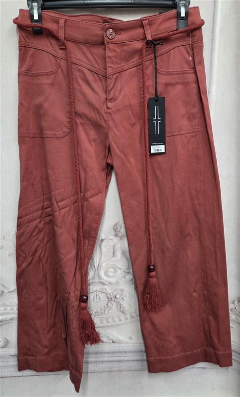 NWT Liverpool 8 29 Kendall Bead Tassel Rope Belt Stretch Crop Pant 130730