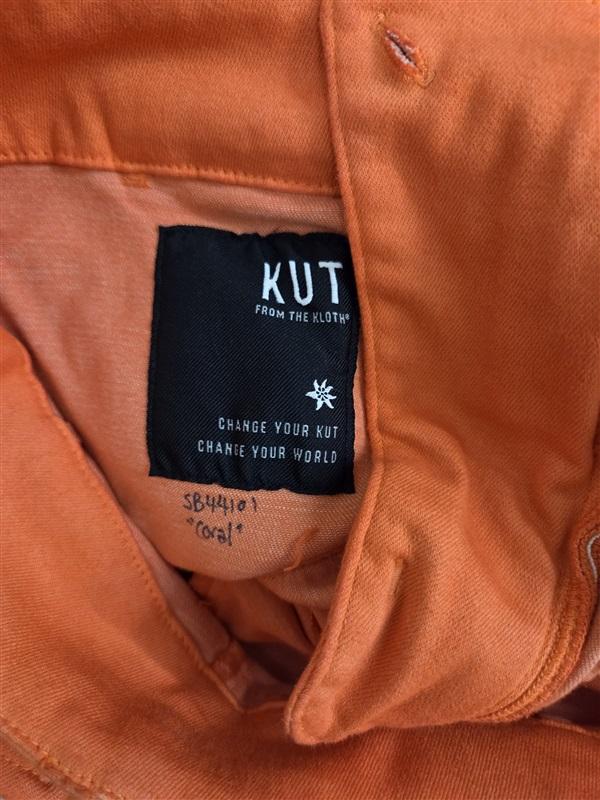 NWT KUT From Kloth Sample Belted Tie Trouser Pants Orange 130732