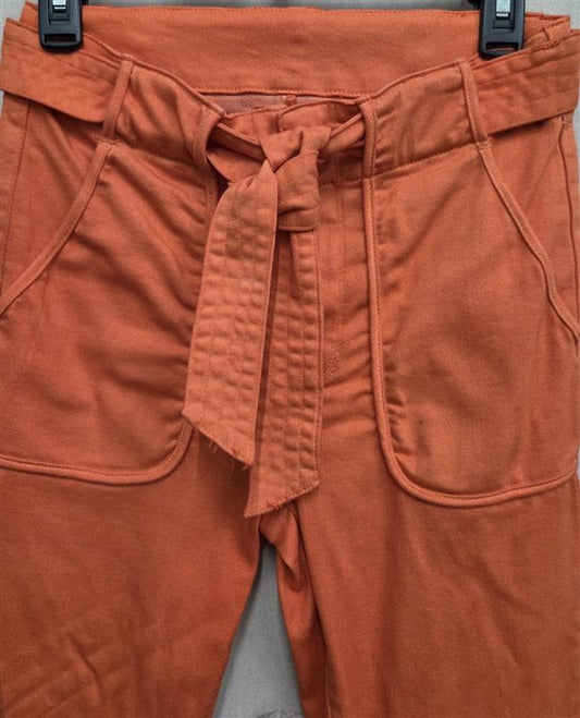 NWT KUT From Kloth Sample Belted Tie Trouser Pants Orange 130732