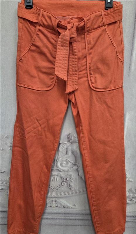 NWT KUT From Kloth Sample Belted Tie Trouser Pants Orange 130732