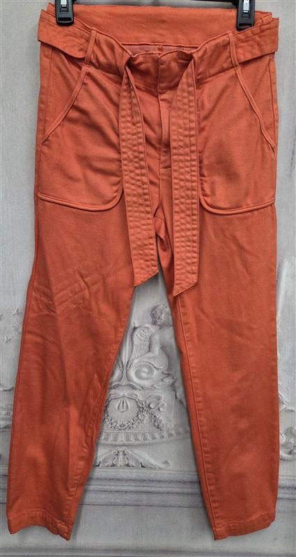 NWT KUT From Kloth Sample Belted Tie Trouser Pants Orange 130732