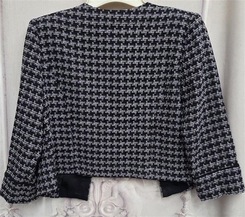 NWOT Studio One New York 16 Blue White Woven Tweed Jacket 130734