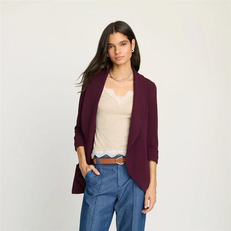 NWOT French Mauve M Melanie Knit Jacket Pickled Beet Purple 130737