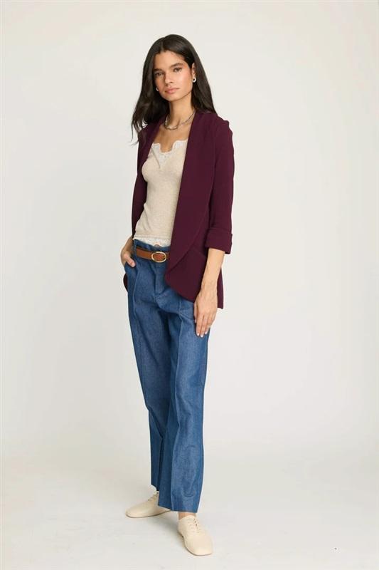 NWOT French Mauve M Melanie Knit Jacket Pickled Beet Purple 130737