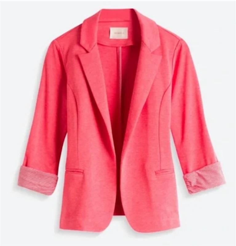 NWT Skies are Blue M Asa Knit Blazer Jacket Coral 130739