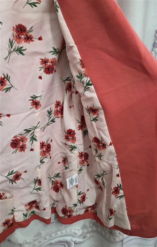 NWT Skies are Blue M Asa Knit Blazer Jacket Coral 130739