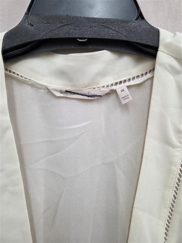 NWOT Soft Surroundings 2X Open Front Dolman Ivory Cardigan Topper 130740