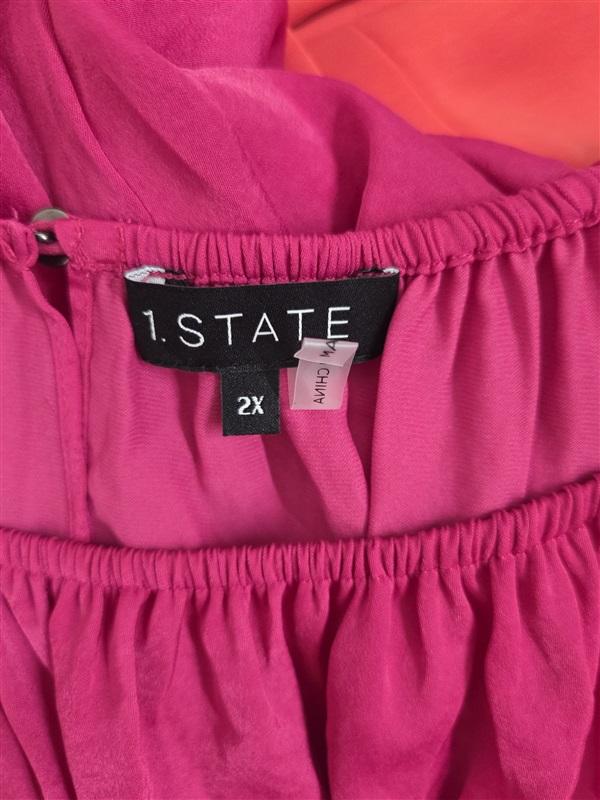 NWT 1. State 2X Cold Shoulder Casbah Pink Flowy Blouse 130742