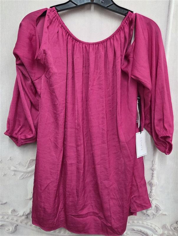NWT 1. State 2X Cold Shoulder Casbah Pink Flowy Blouse 130742