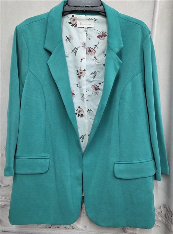 NWOTD Skies are Blue 2X Asa Knit Blazer Jacket Blue Green 130744