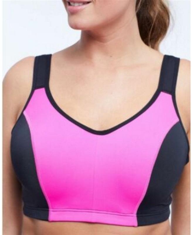 NWT Marika 40DD Gabriella Sports Bra Plus Size High Impact Black Pink Glo 130754