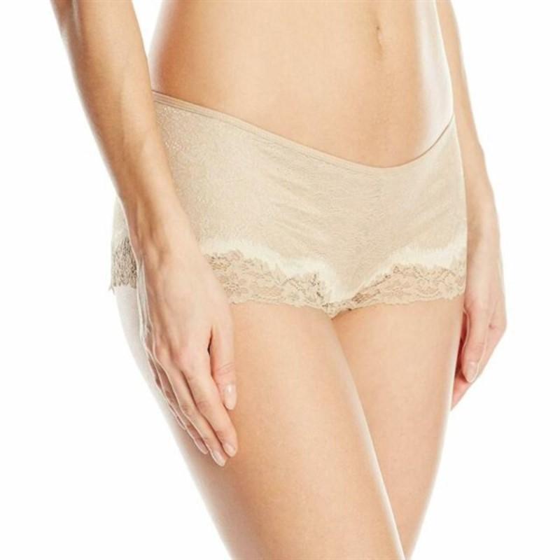 NWT Wacoal XL Basic Benefits Boyshort Panty 845290 Beige #130758