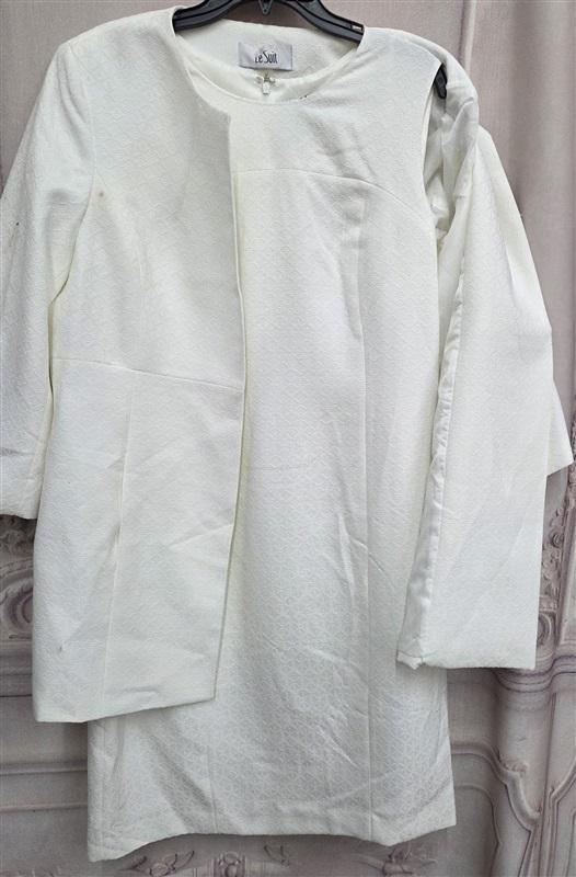 NWOT Le Suit 16 Vanilla Ice Sleeveless Tank Dress & Jacket 130765