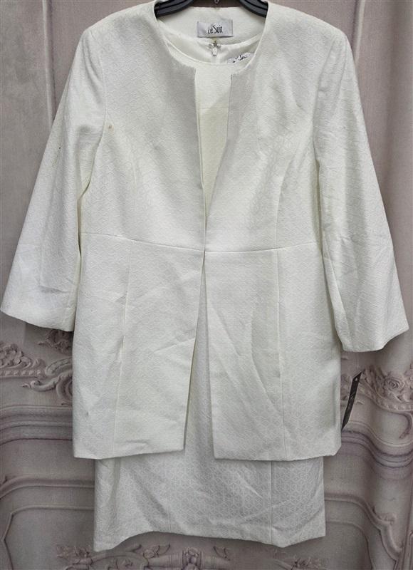 NWOT Le Suit 16 Vanilla Ice Sleeveless Tank Dress & Jacket 130765