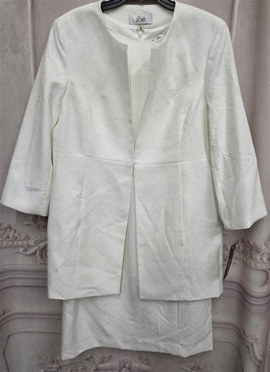 NWOT Le Suit 16 Vanilla Ice Sleeveless Tank Dress & Jacket 130765