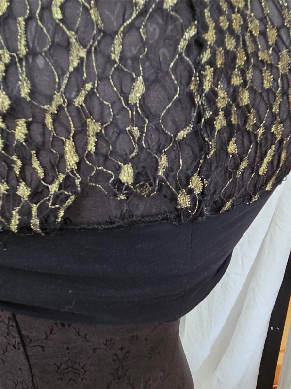 NWT Sauvage M Beach Queen Black Gold Mesh Hoodie Swim Cover Up Sheer 130770