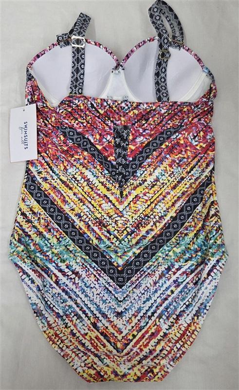 NWT Swimsuits For All 8 Macramé Underwire 1PC Swimsuit IKat Black 130779